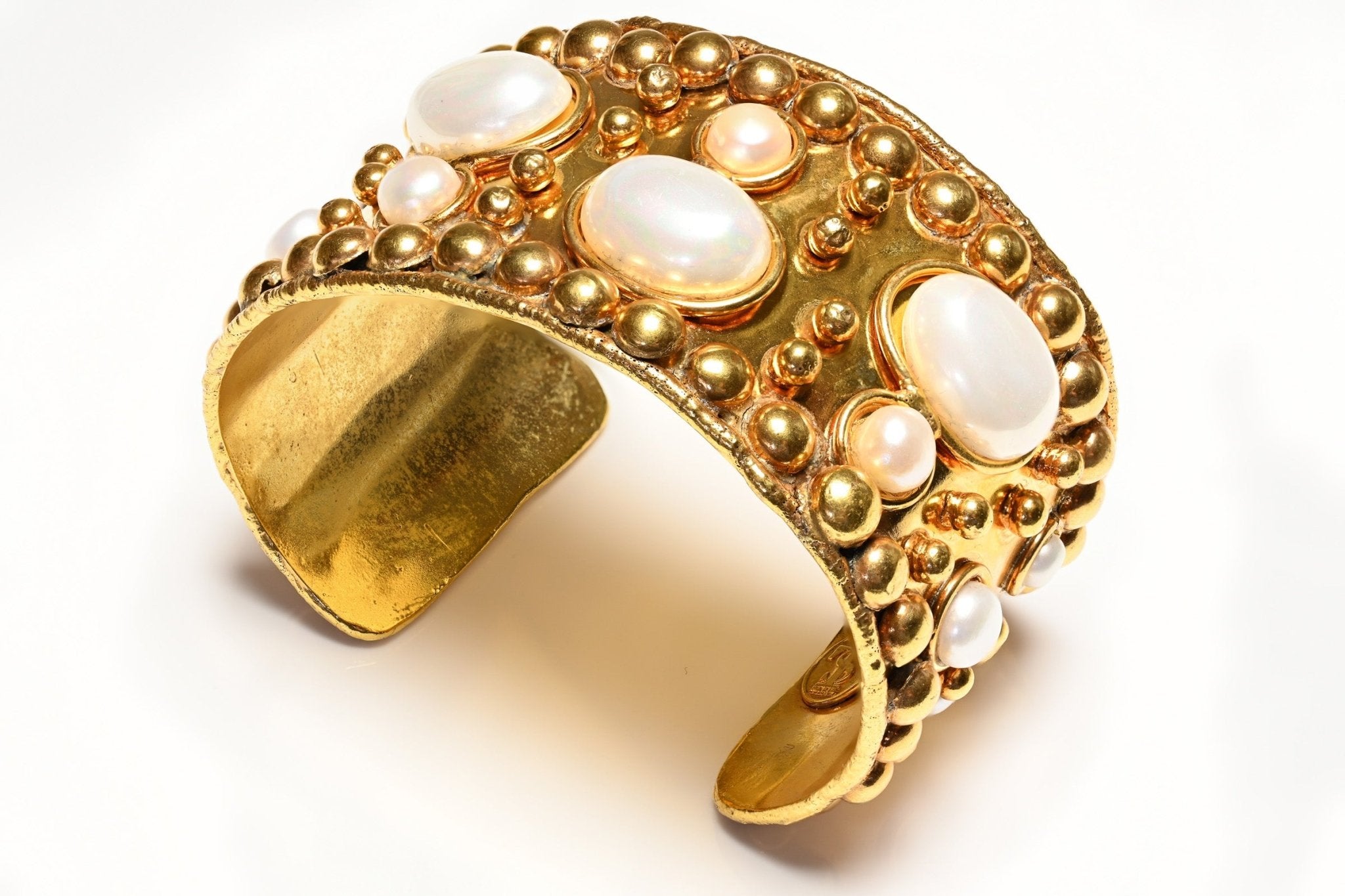 Sylvia Toledano Paris Gold Plated Byzantine Pearl Cuff Bracelet