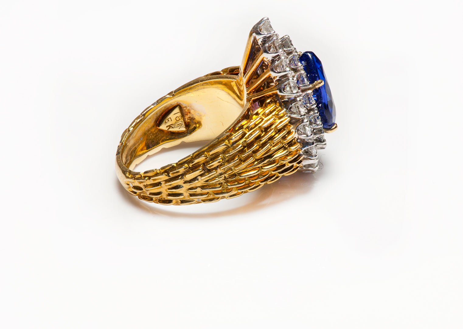 Tanzanite Diamond 18K Yellow Gold Ring