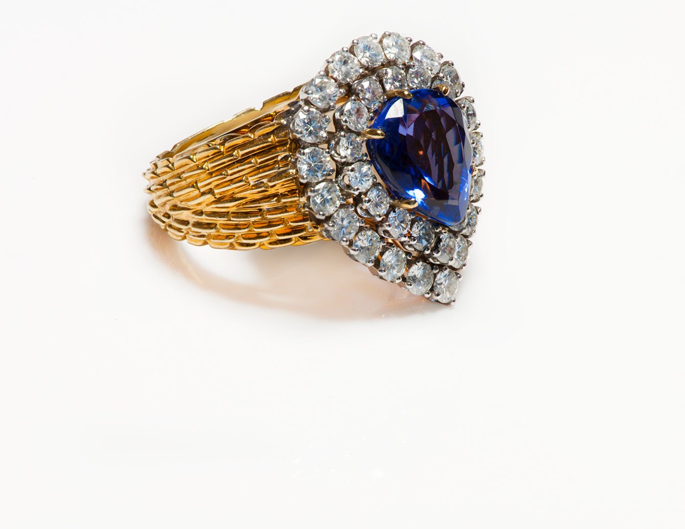 Tanzanite Diamond 18K Yellow Gold Ring