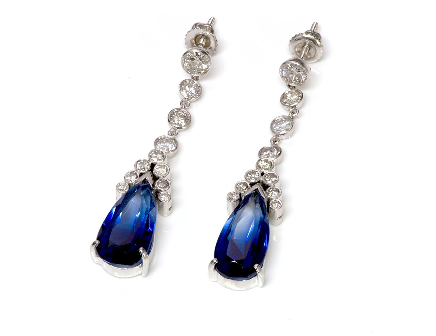 Tanzanite Diamond Gold Earrings