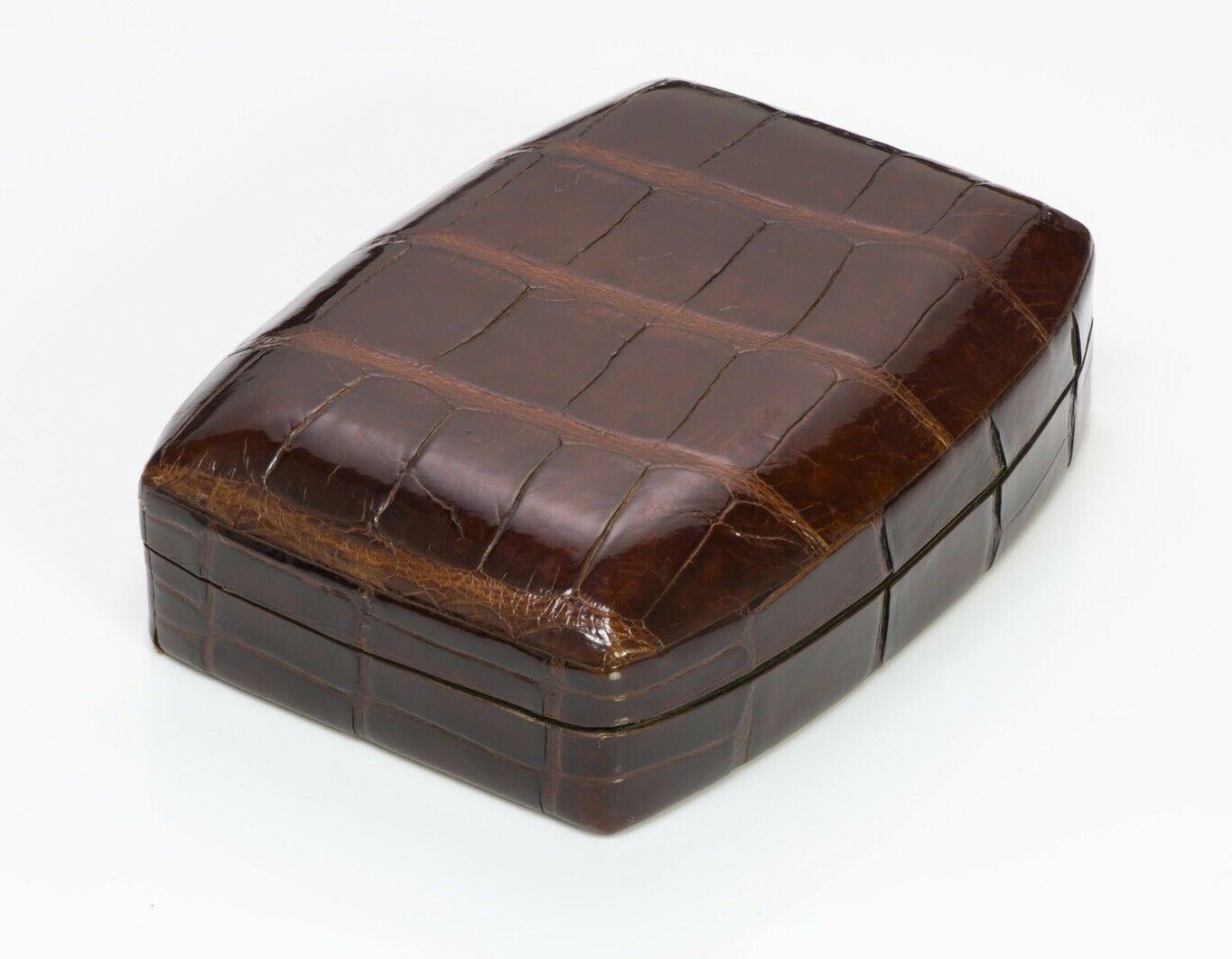 TARDINI Narrow Brown Alligator Jewelry Box