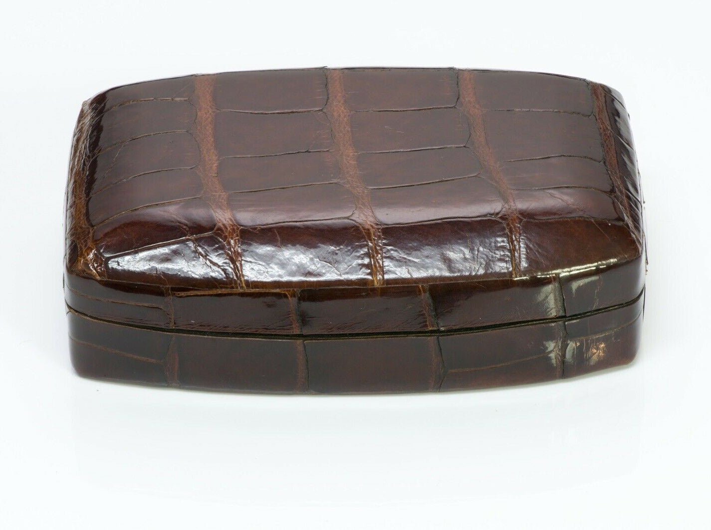 TARDINI Narrow Brown Alligator Jewelry Box