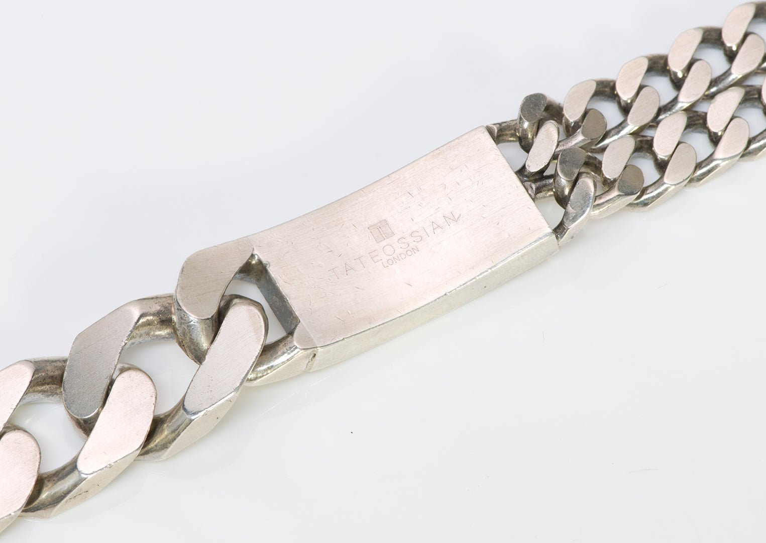 Tateossian Sterling Men's Grumette Duo Wide Curb Link Bracelet