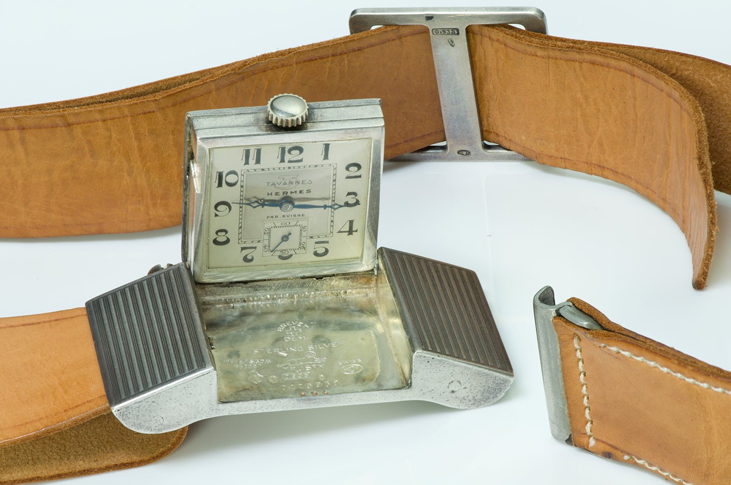 Tavannes Hermès Silver Belt Golfers Watch