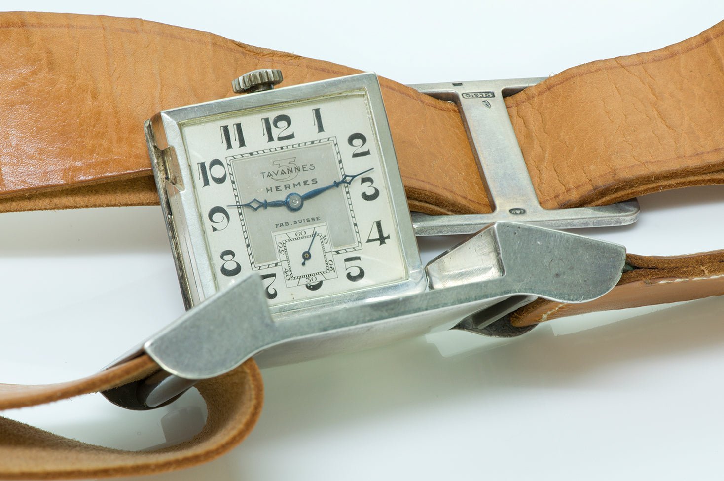 Tavannes Hermès Silver Belt Golfers Watch
