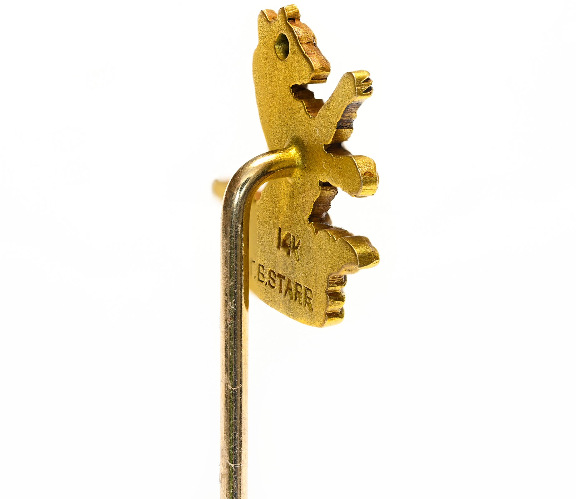 Antique T.B. Starr Gold Heraldic Lion Stick Pin