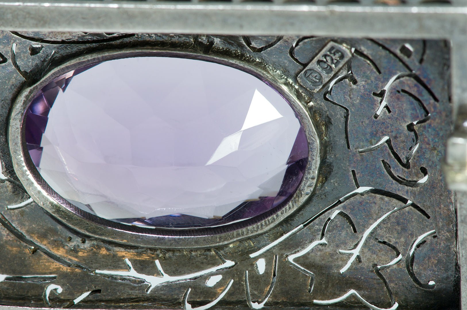 Theodore Fahrner Silver Amethyst Brooch