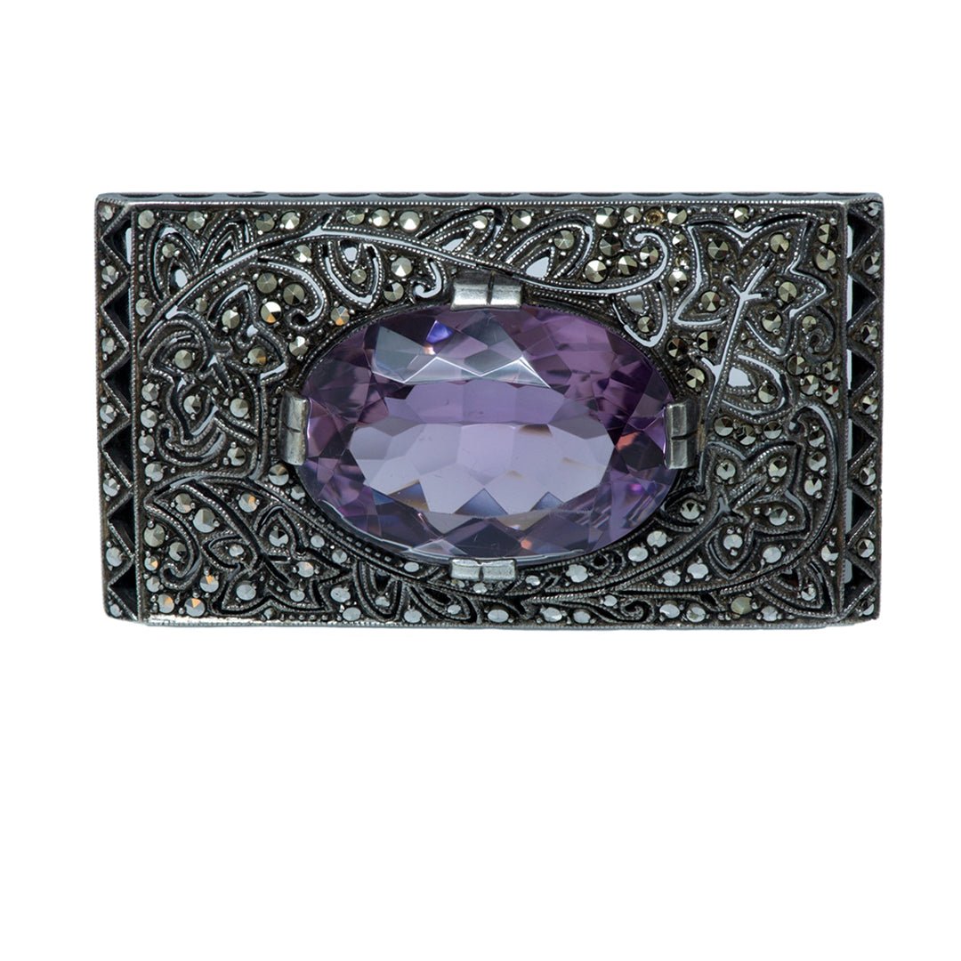 Theodore Fahrner Silver Amethyst Brooch