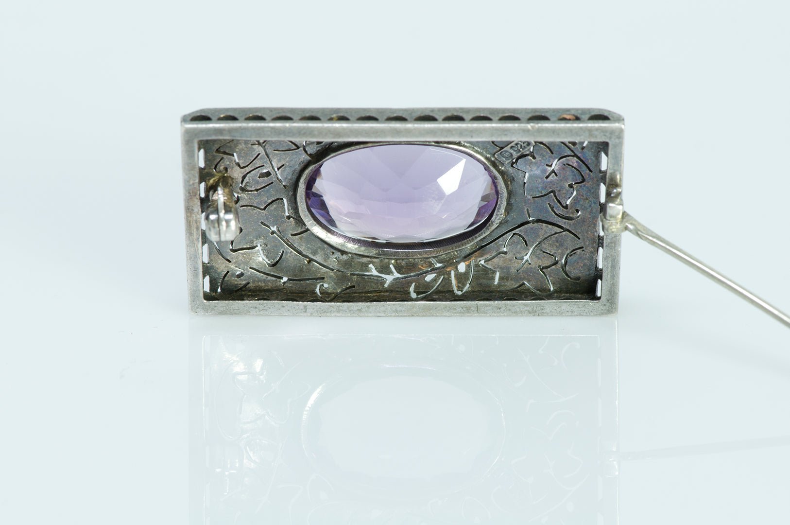 Theodore Fahrner Silver Amethyst Brooch