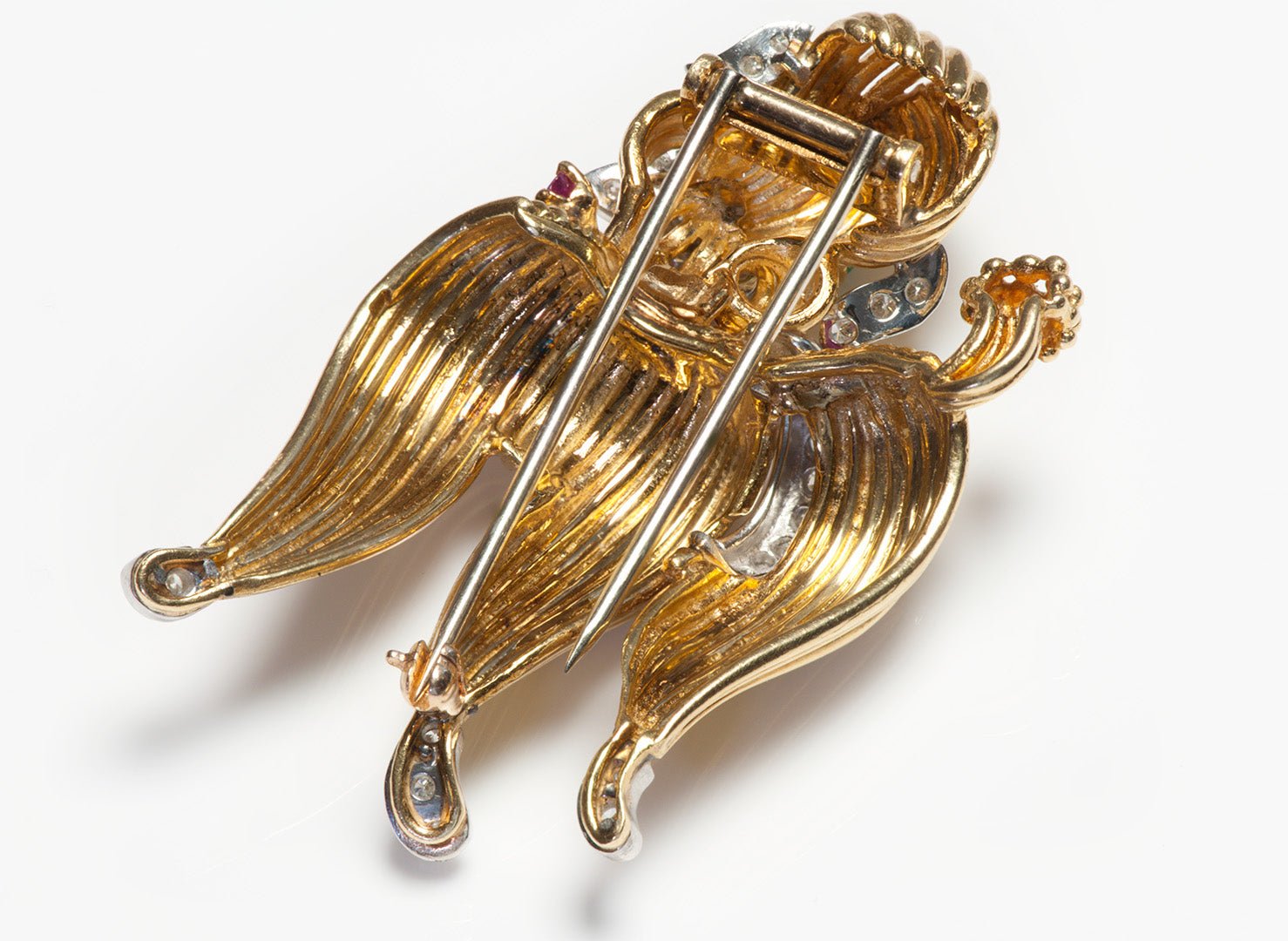 Tiffany & Co. 18K Gold Diamond Emerald Ruby Poodle Brooch