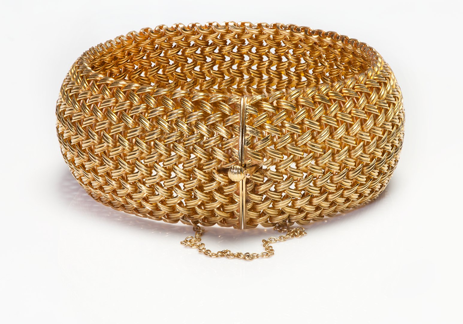 Tiffany & Co. 18K Gold Wide Woven Mesh Bracelet