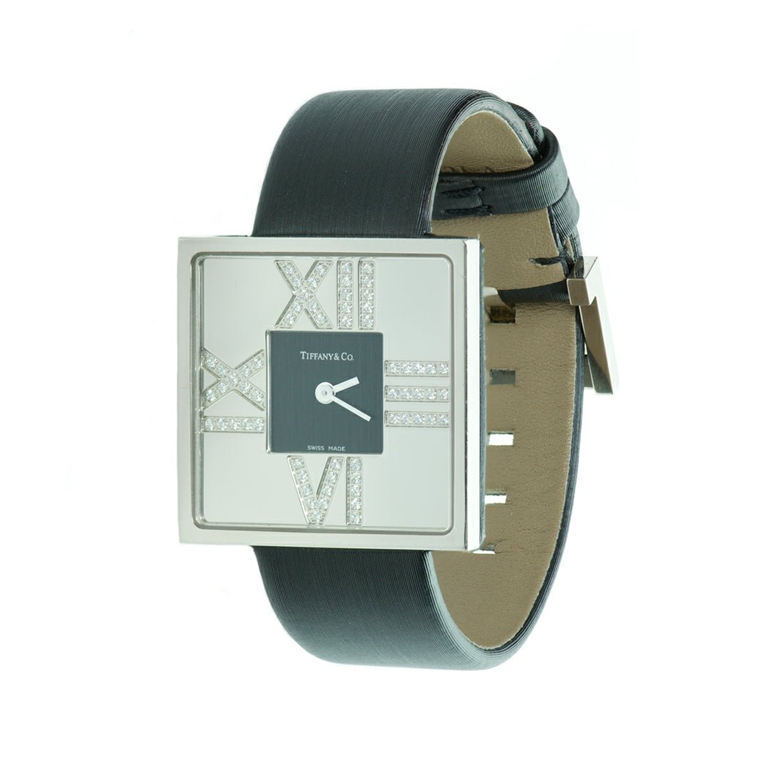Tiffany & Co. 18K White Gold Diamond Atlas Cocktail Watch display picture 2
