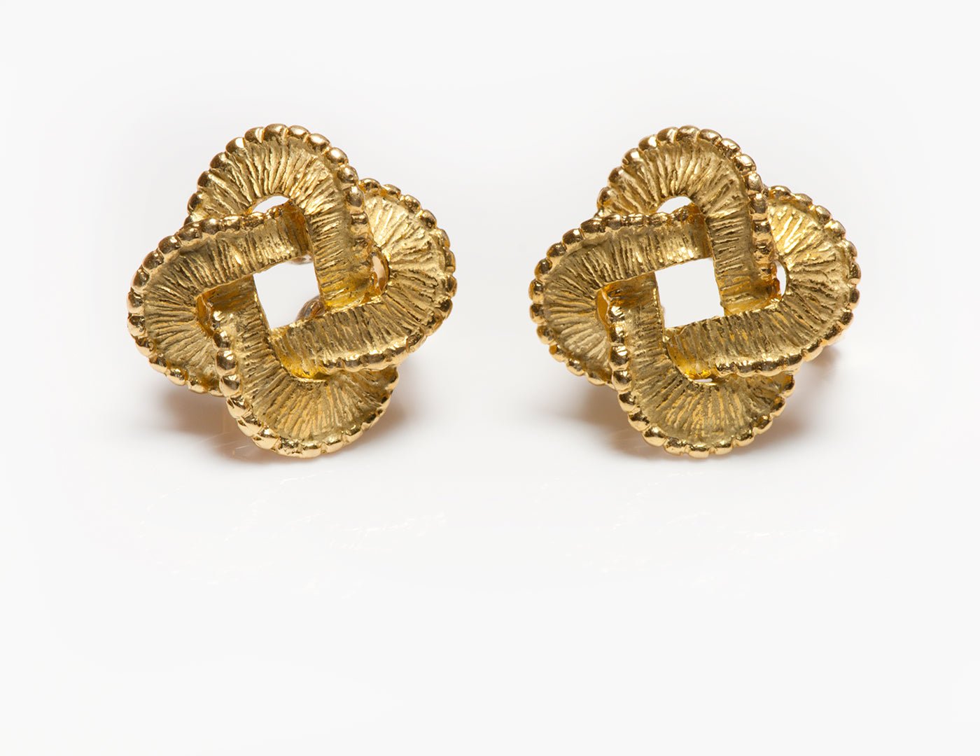 Tiffany & Co. 18K Yellow Gold Celtic Knot Clip/Post Earrings