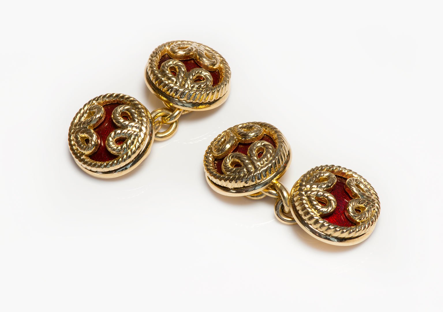Tiffany & Co. 18K Yellow Gold Enamel Cufflinks