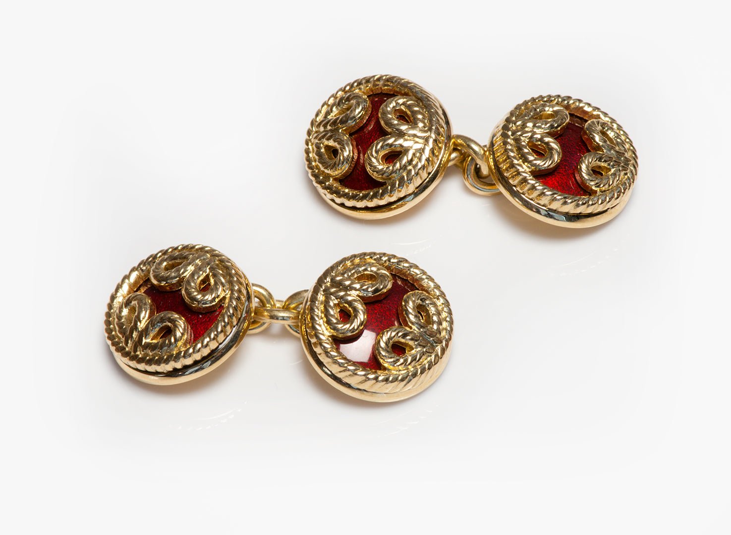 Tiffany & Co. 18K Yellow Gold Enamel Cufflinks