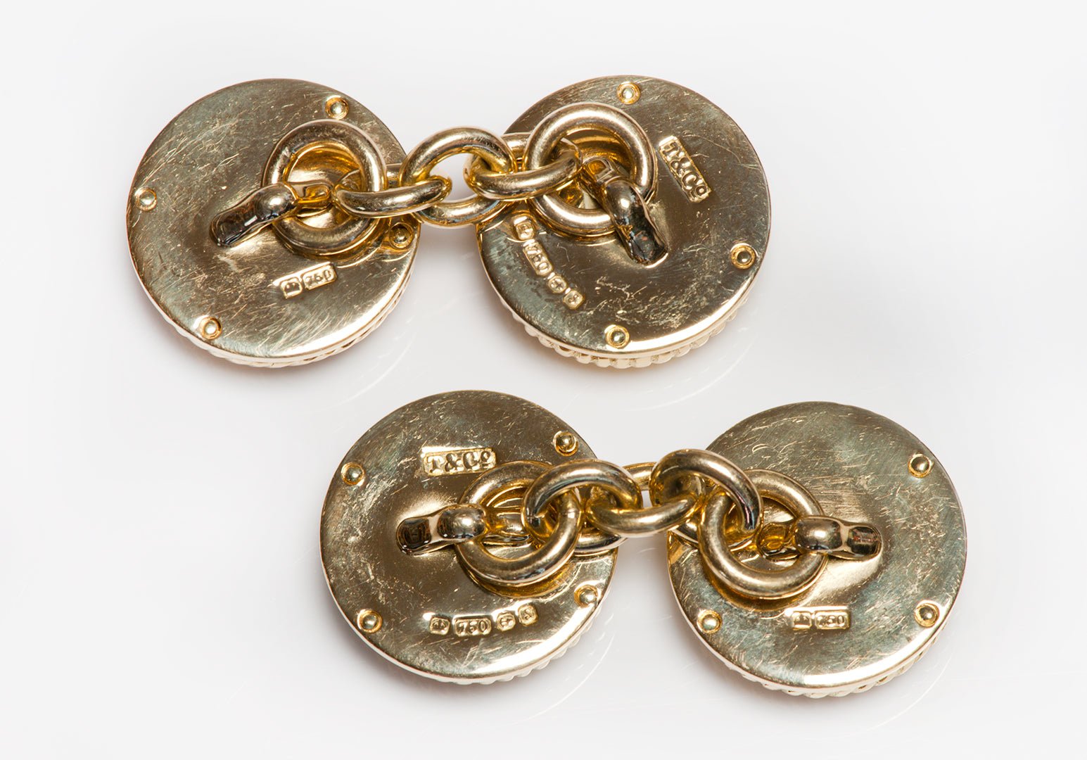 Tiffany & Co. 18K Yellow Gold Enamel Cufflinks