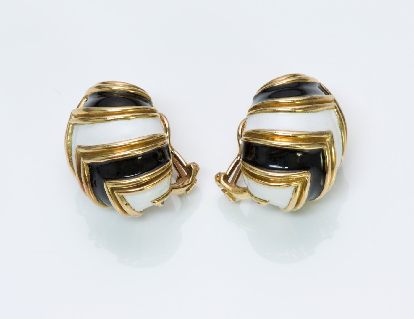 Tiffany & Co. 18K Yellow Gold Enamel Earrings