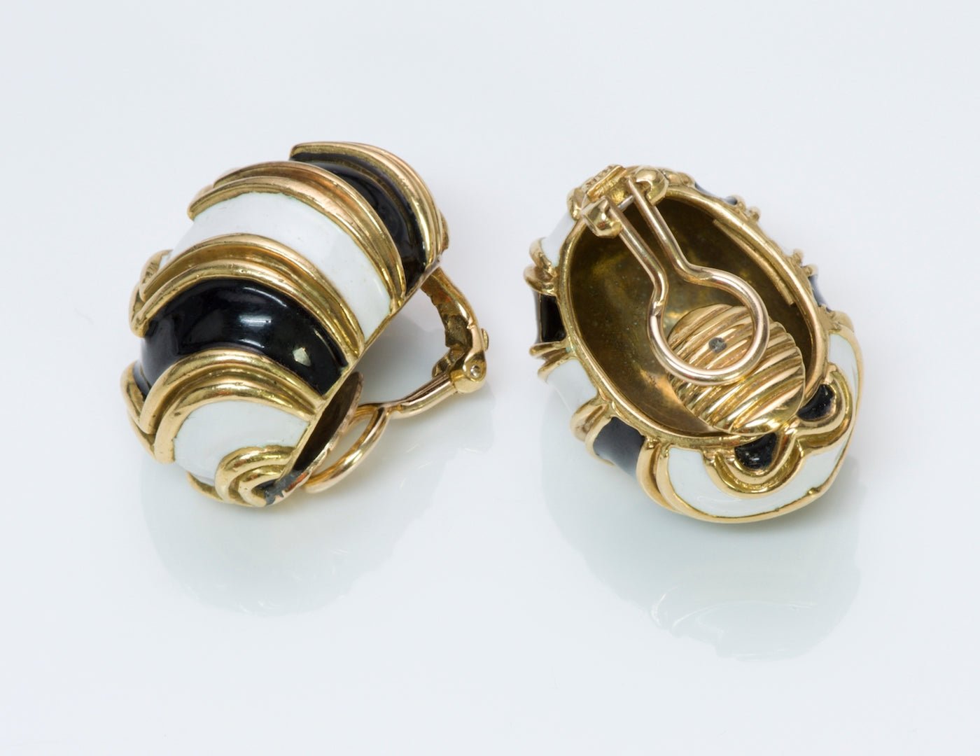 Tiffany & Co. 18K Yellow Gold Enamel Earrings