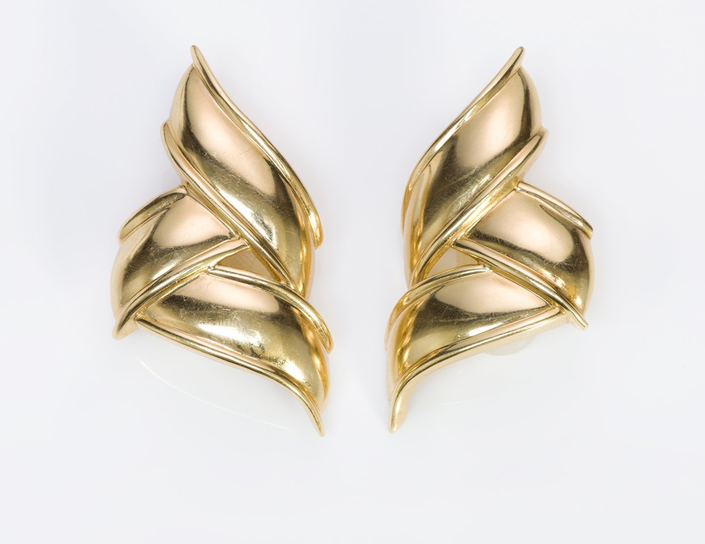 Tiffany & Co. 18K Yellow Gold Ribbon Earrings