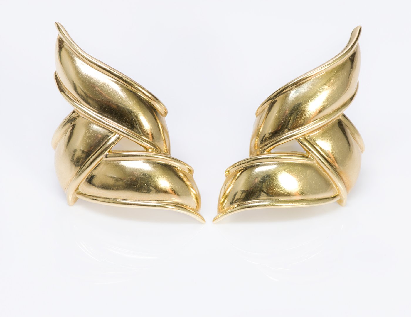 Tiffany & Co. 18K Yellow Gold Ribbon Earrings