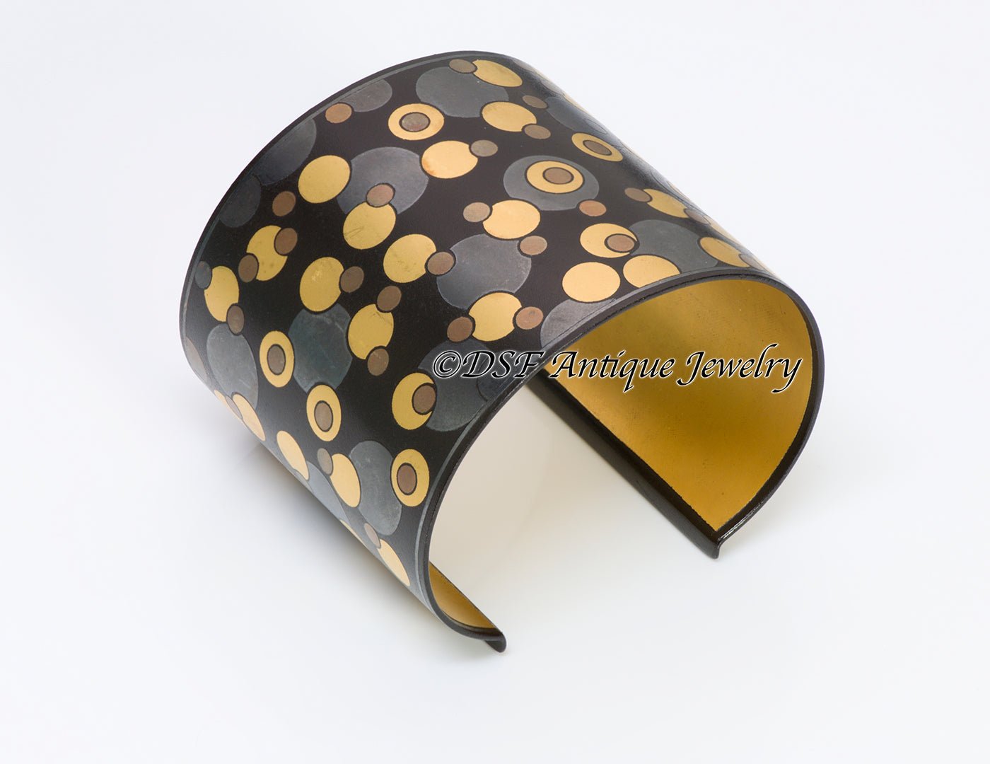 Tiffany & Co. Angela Cummings Iron lacquer Gold Damascene Bubble Cuff