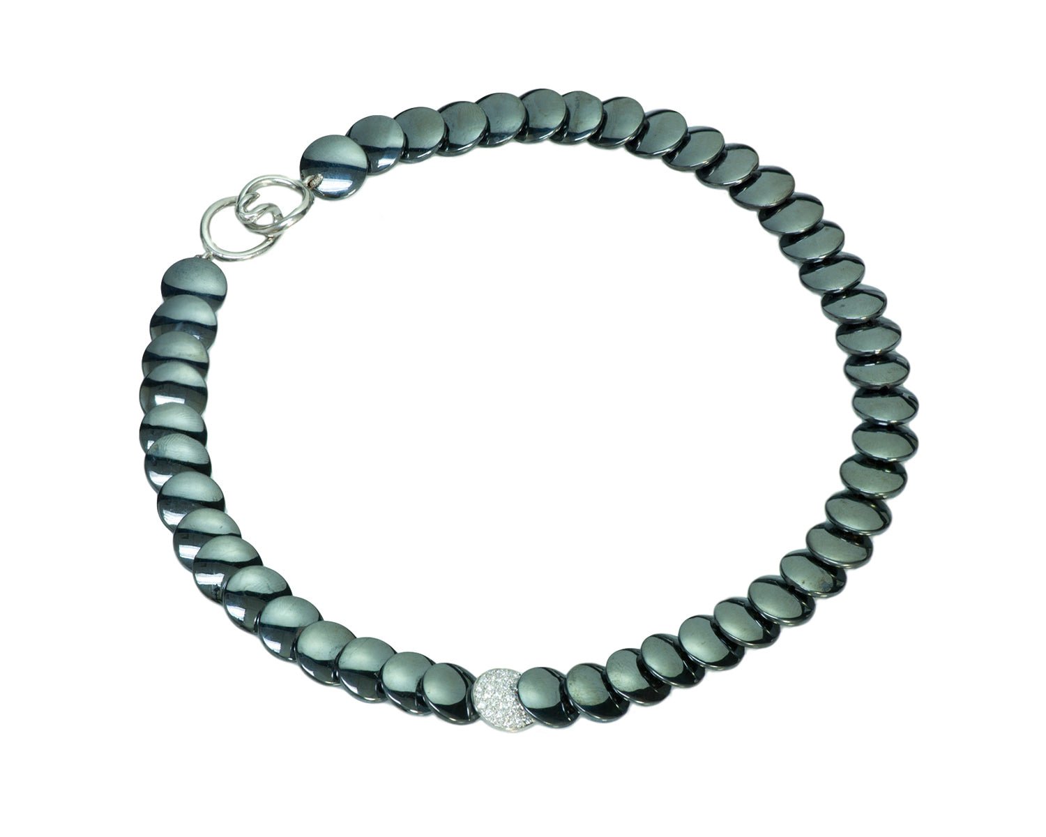 Tiffany & Co. Angela Cummings Platinum Hematite Diamond Necklace