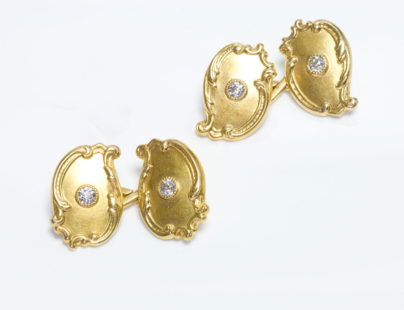 Tiffany & Co. Antique Art Nouveau Gold Diamond Cufflinks