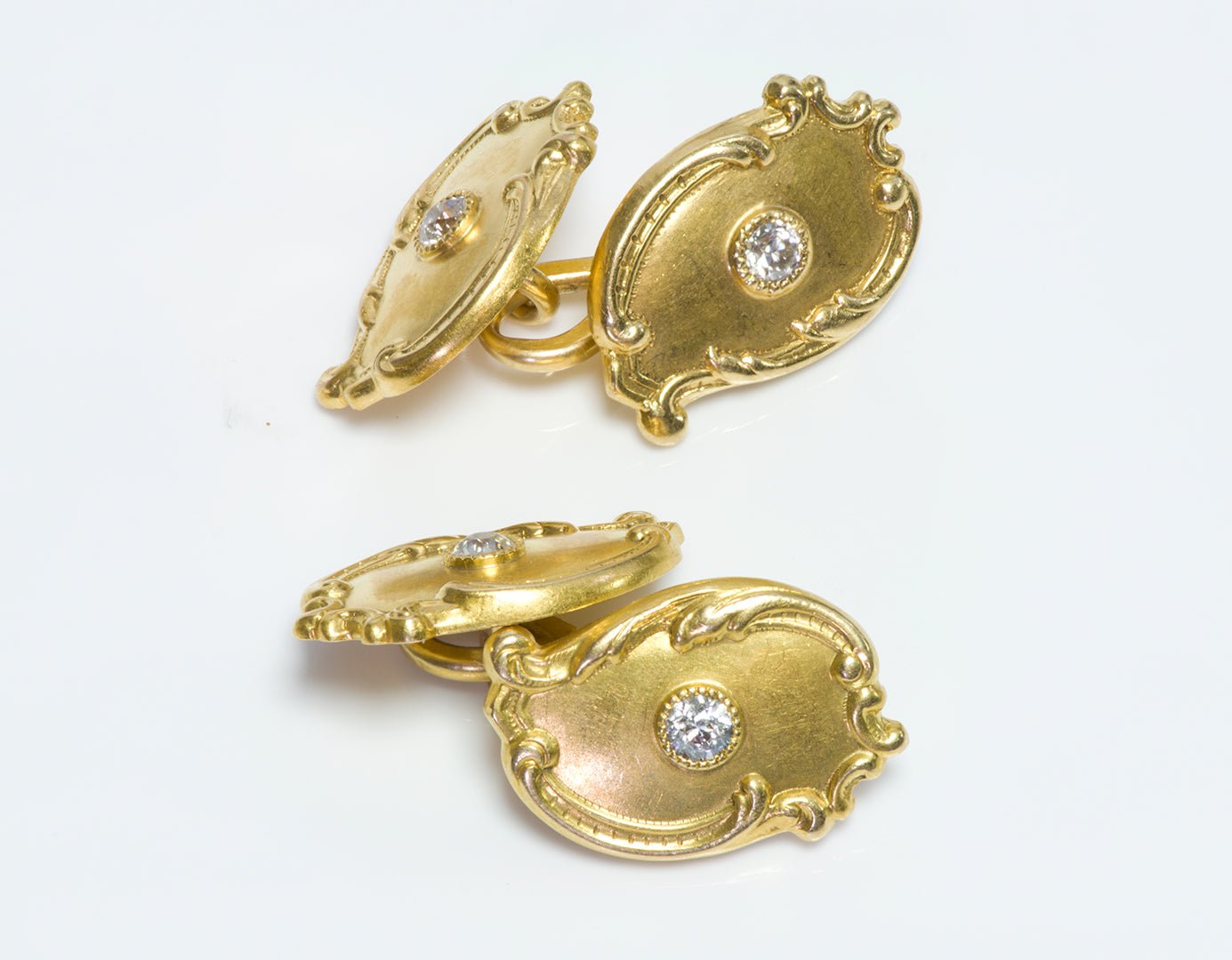 Tiffany & Co. Antique Art Nouveau Gold Diamond Cufflinks