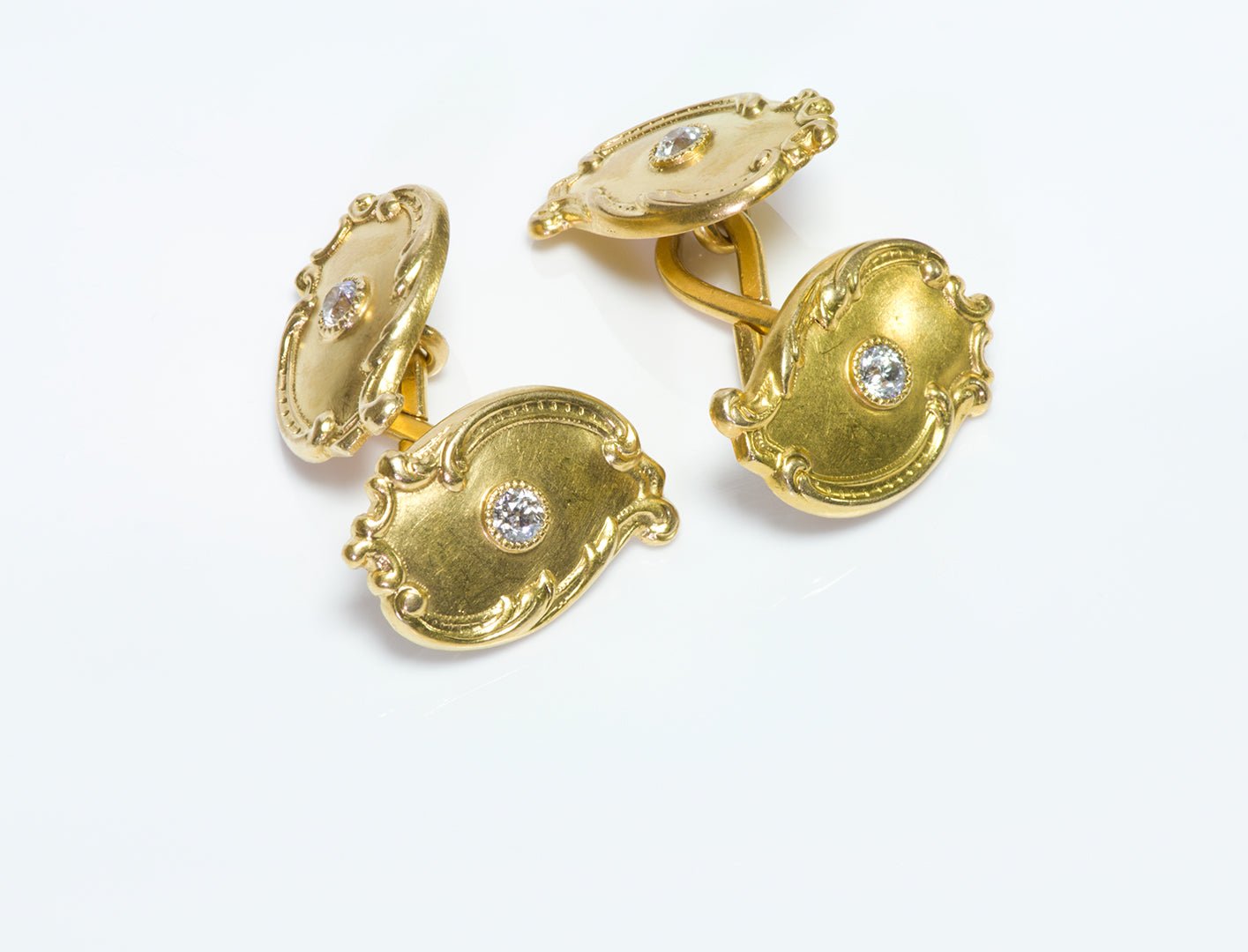 Tiffany & Co. Antique Art Nouveau Gold Diamond Cufflinks