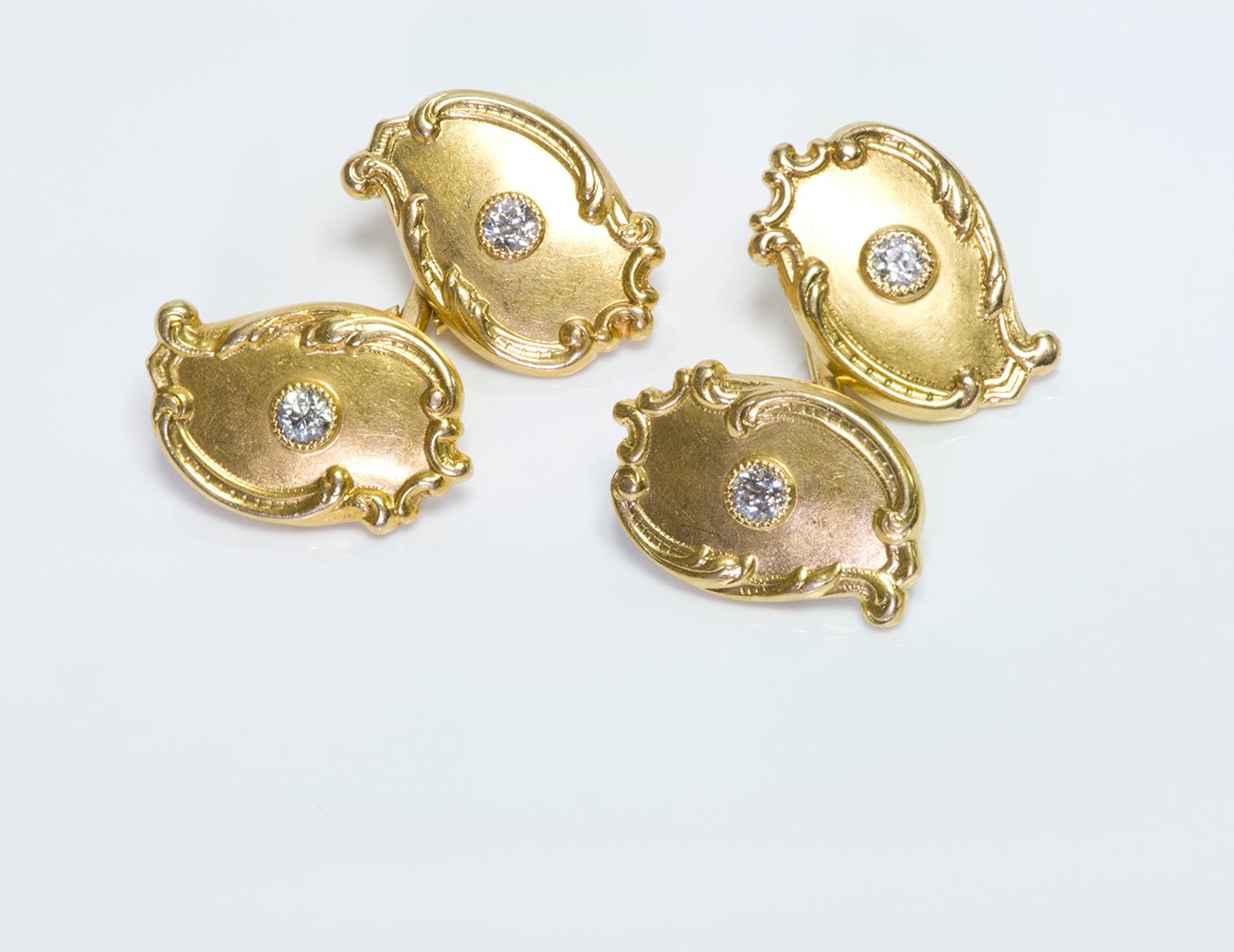 Tiffany & Co. Antique Art Nouveau Gold Diamond Cufflinks