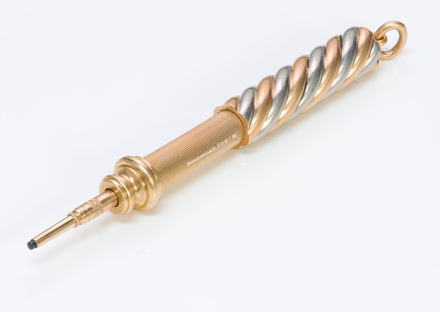 Tiffany & Co. Antique Gold & Platinum Telescopic Fob Pencil