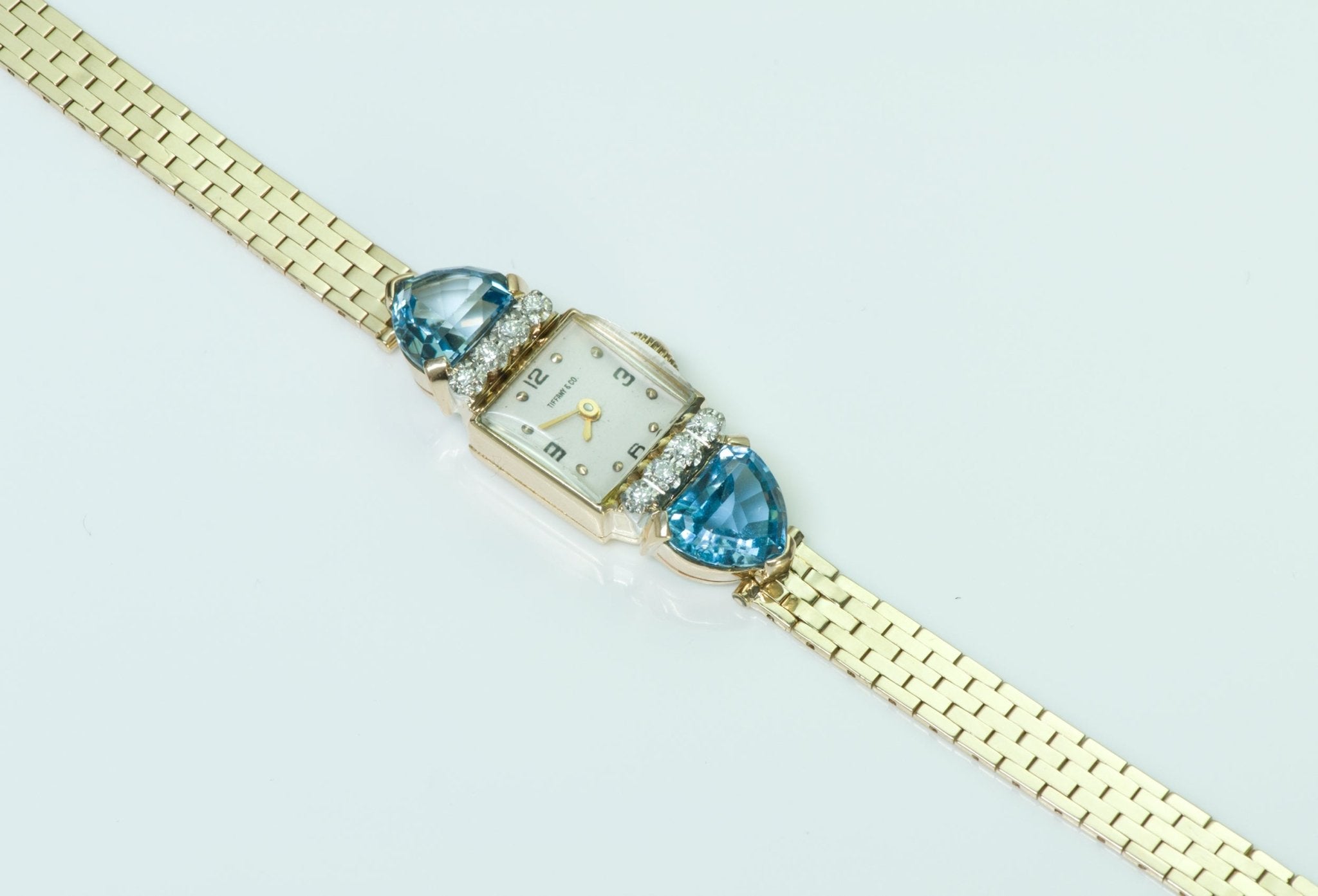 Tiffany & Co. Aquamarine Diamond 14K Gold Ladies Watch