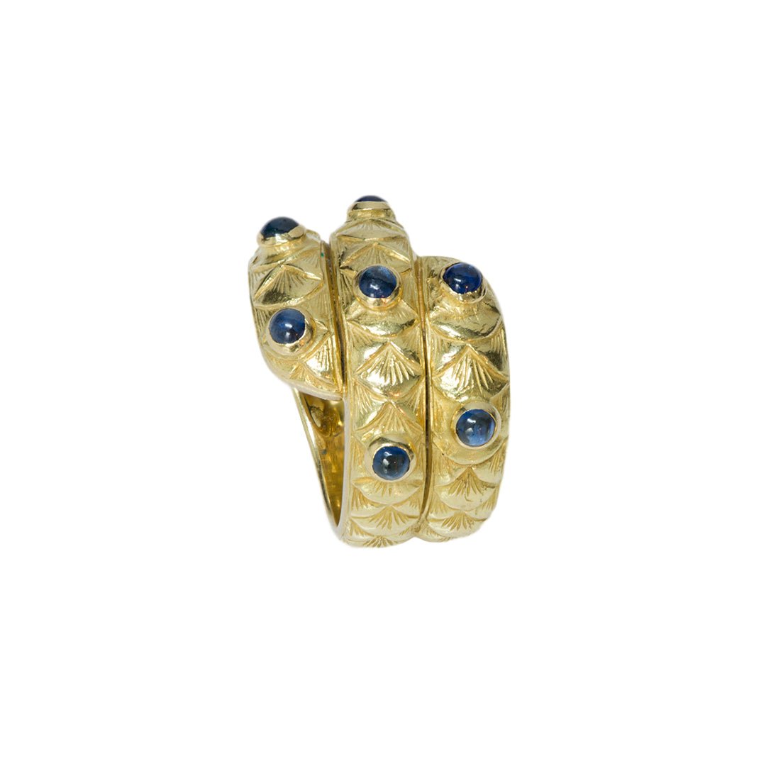 Tiffany & Co. Cabochon Sapphire Fan 18K Gold Ring
