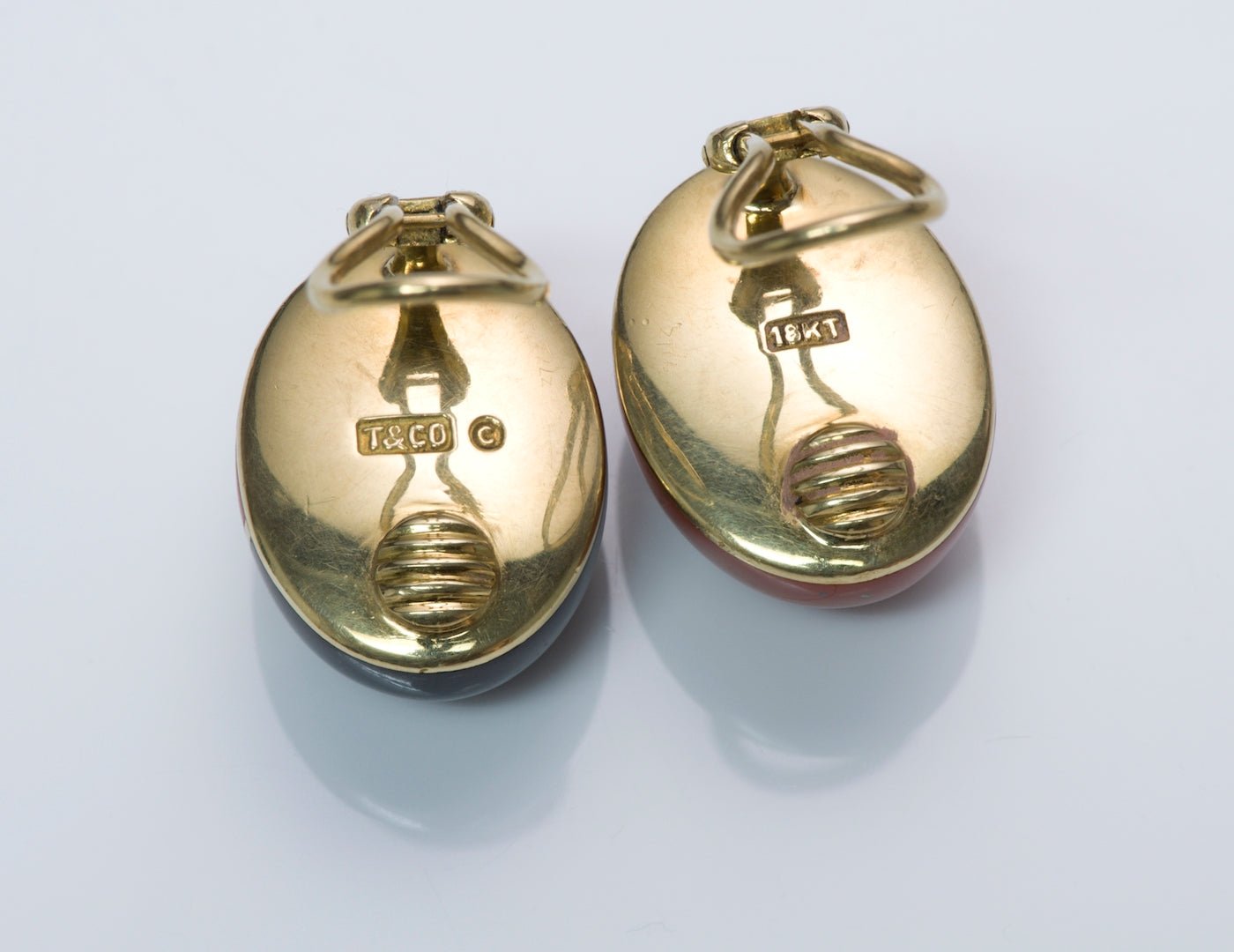 Tiffany & Co. Carnelian & Onyx Gold Earrings