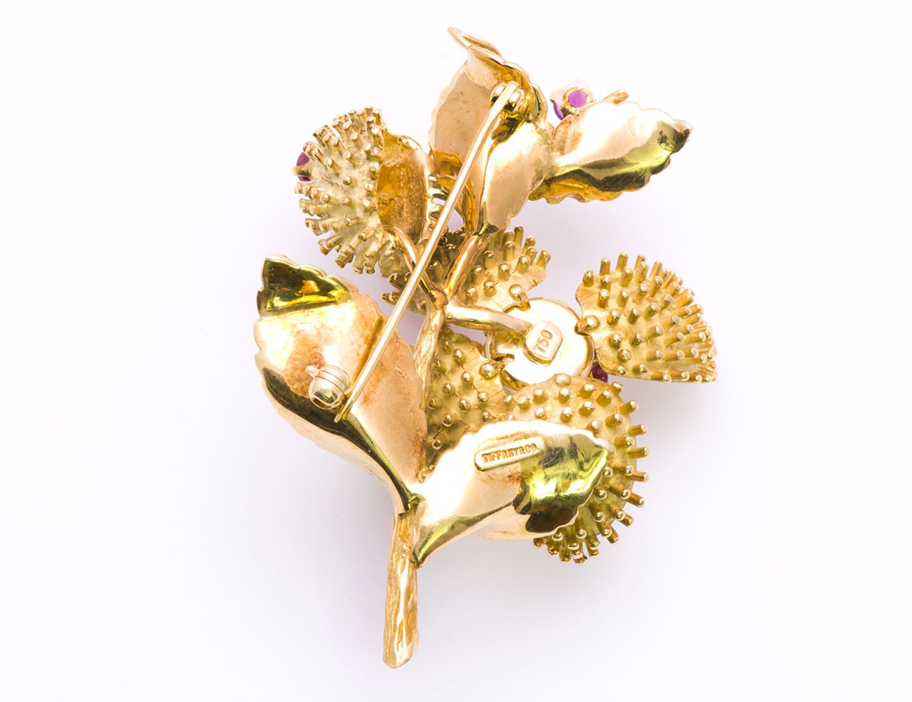 Tiffany & Co. Chestnut Ruby Diamond Brooch