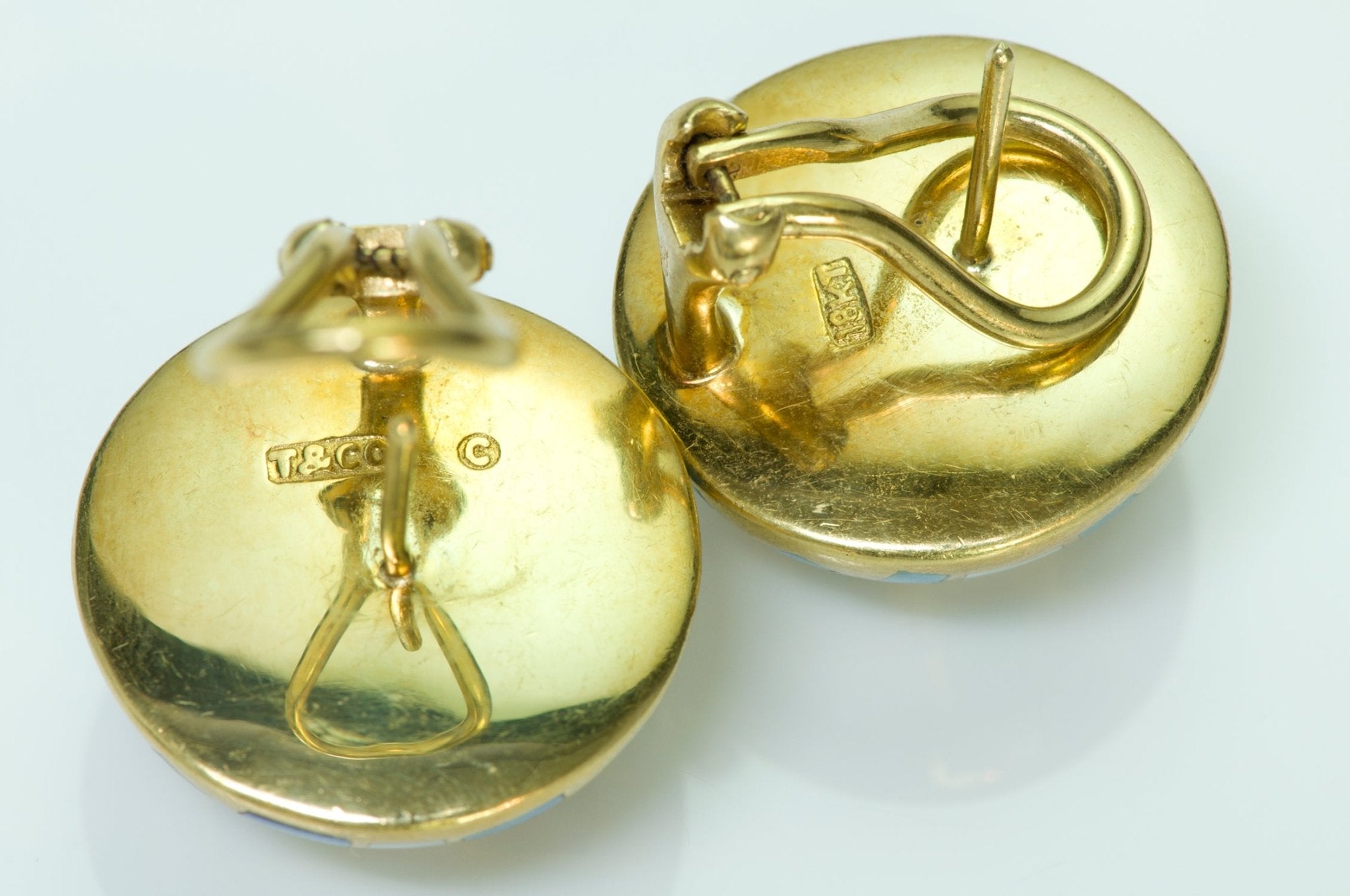 Tiffany & Co. Cummings Opal Gold Checkerboard Earrings