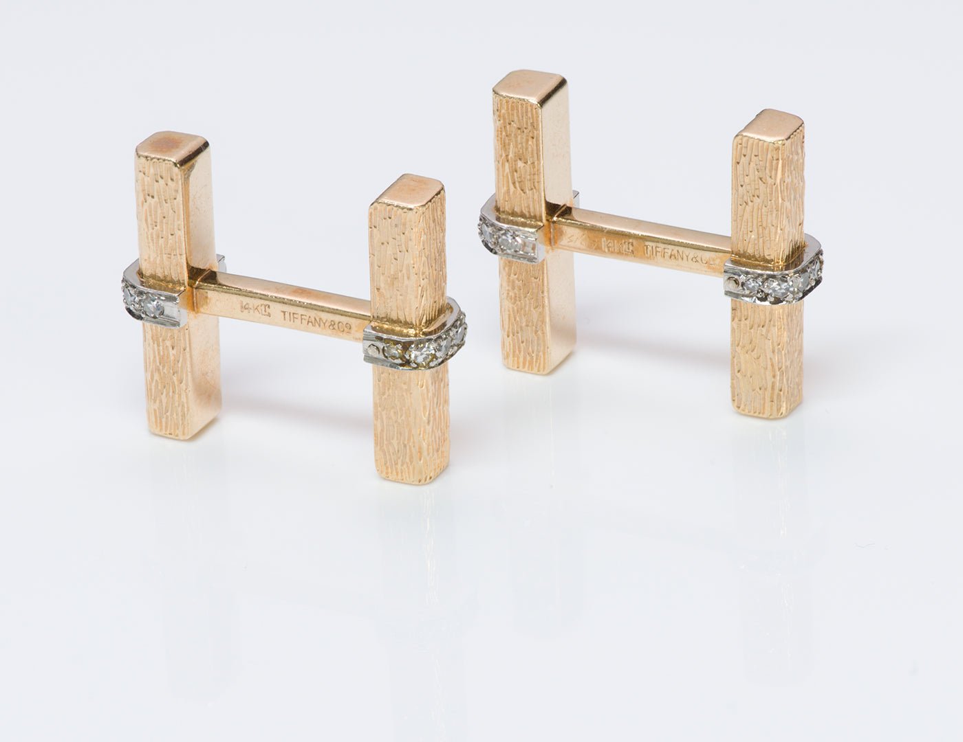 Tiffany & Co. Diamond Bar Cufflinks