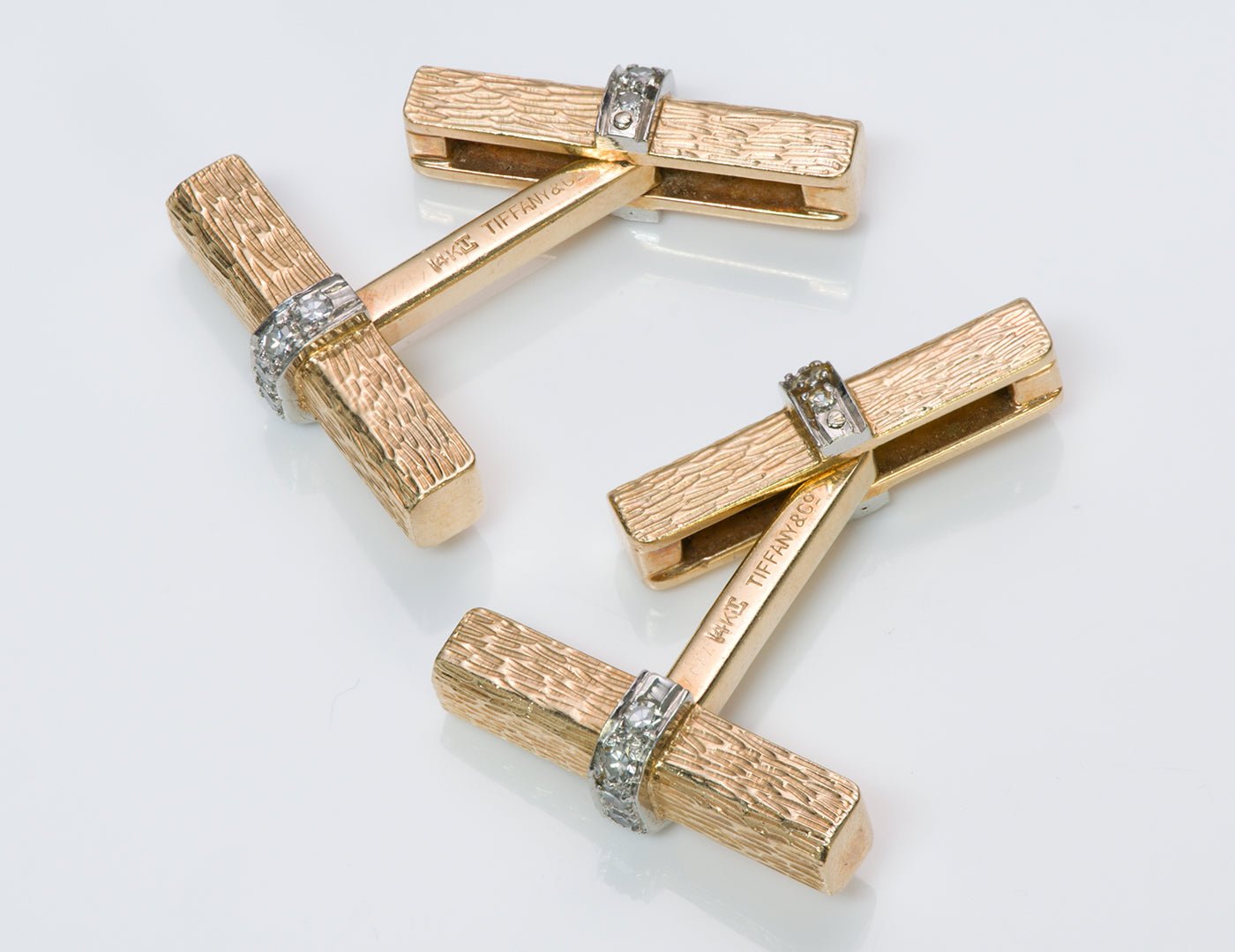 Tiffany & Co. Diamond Bar Cufflinks