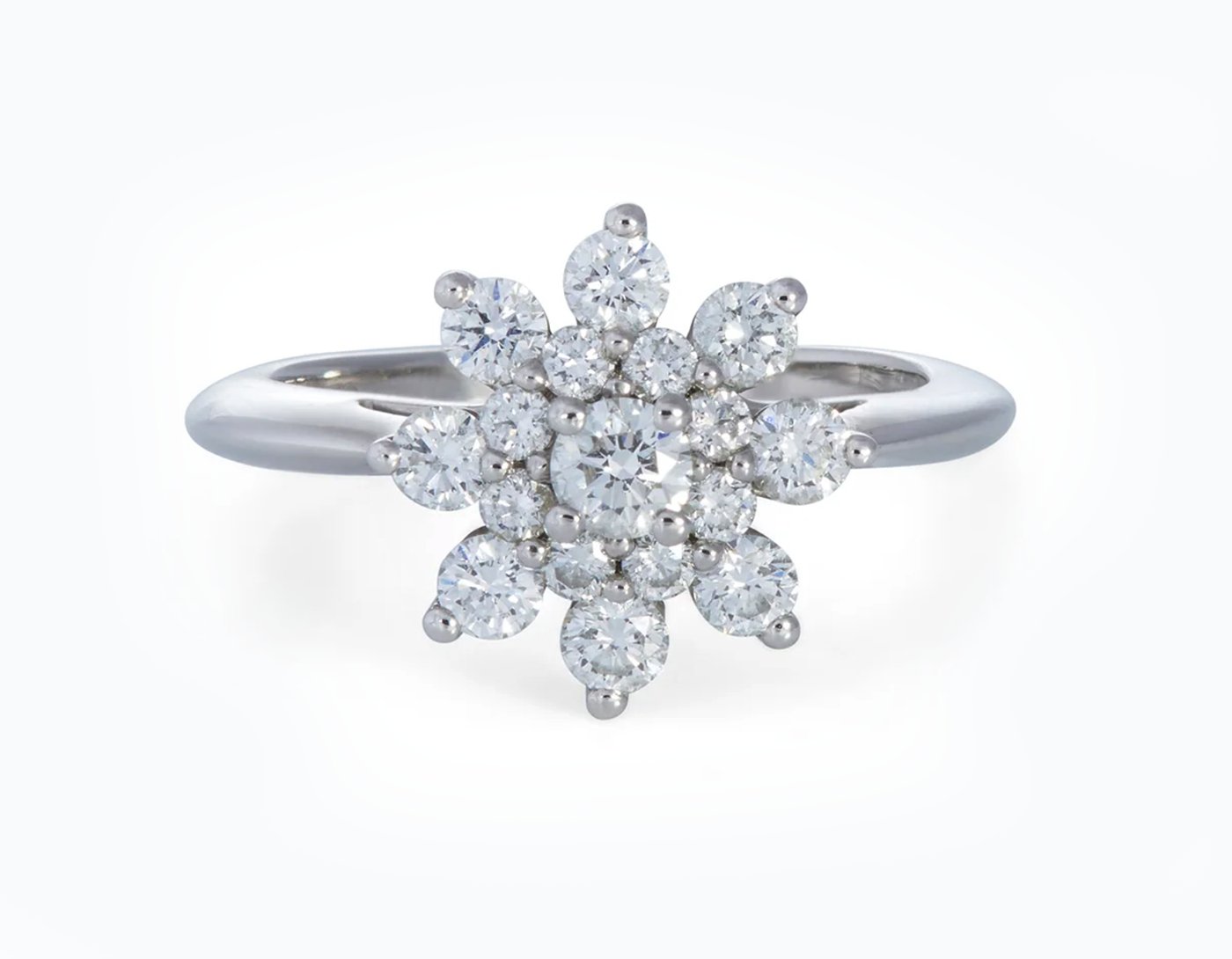 Tiffany & Co. Diamond Platinum Flower Ring