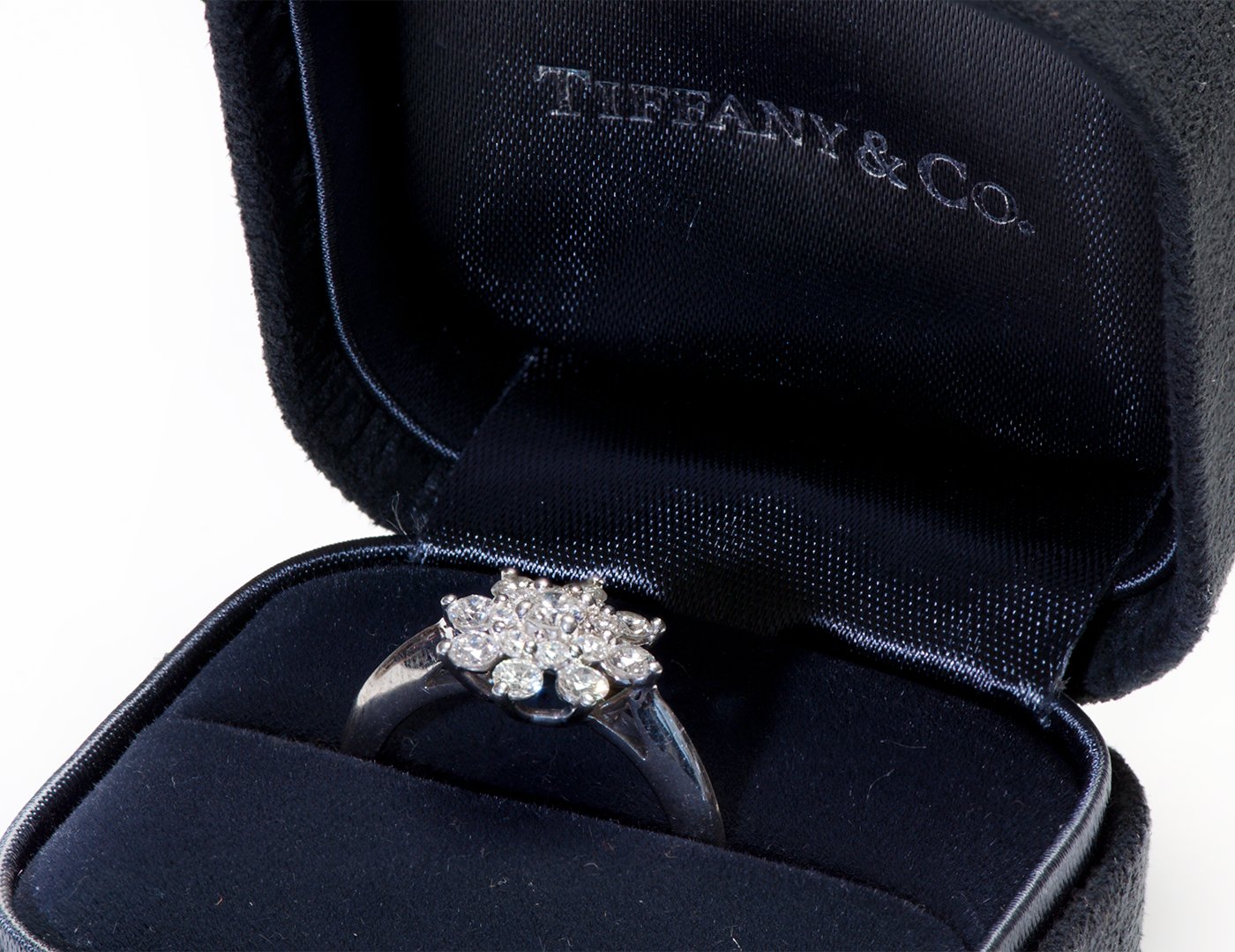 Tiffany & Co. Diamond Platinum Flower Ring