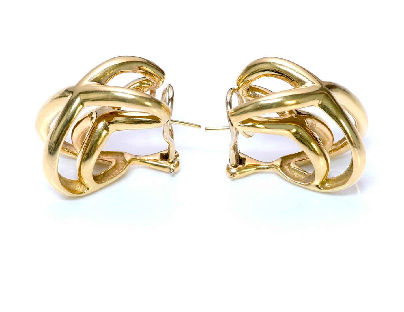Tiffany & Co. Donald Claflin Crisscross 18K Gold Earrings