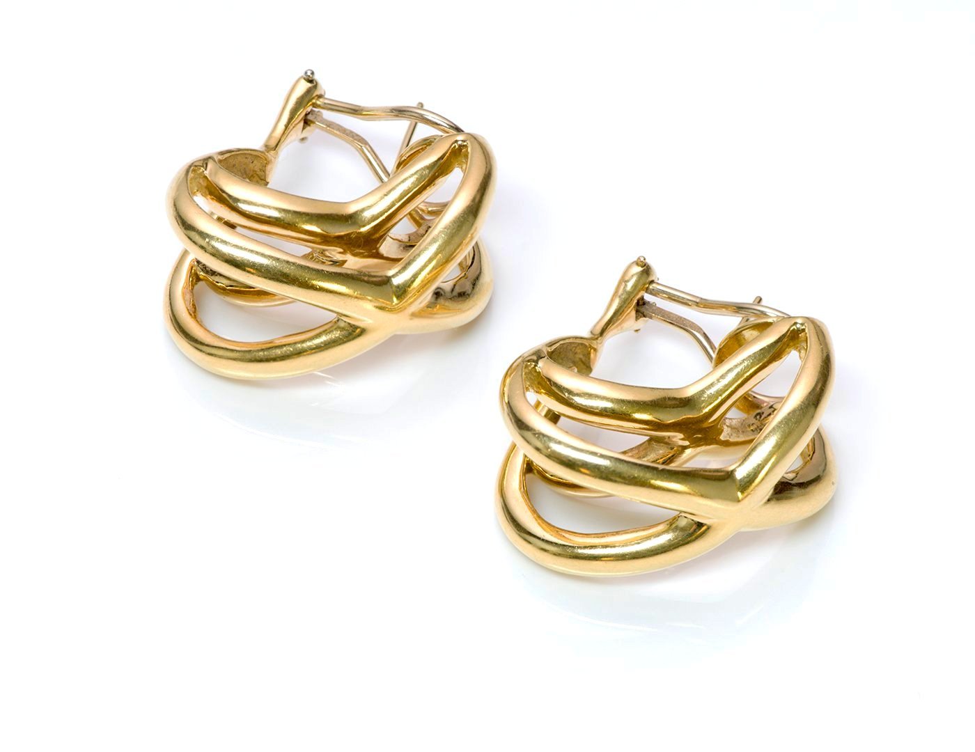 Tiffany & Co. Donald Claflin Crisscross 18K Gold Earrings