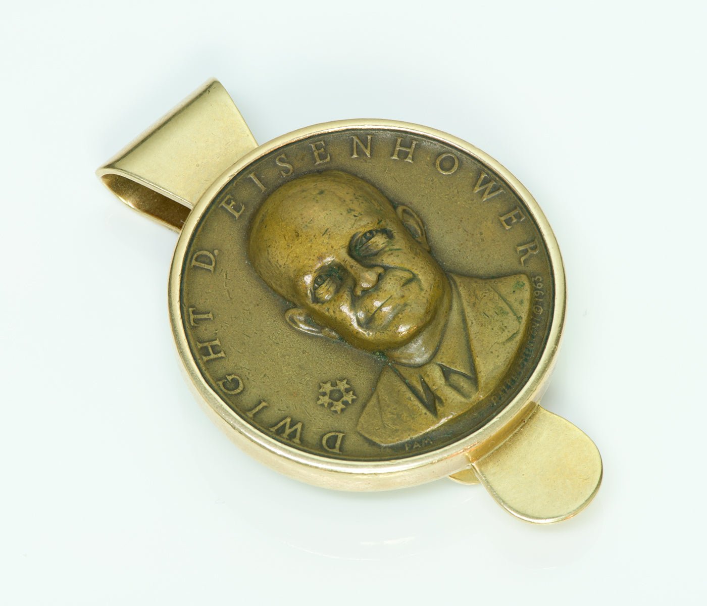 Tiffany & Co. Eisenhower Presidential Medallion Gold Money Clip