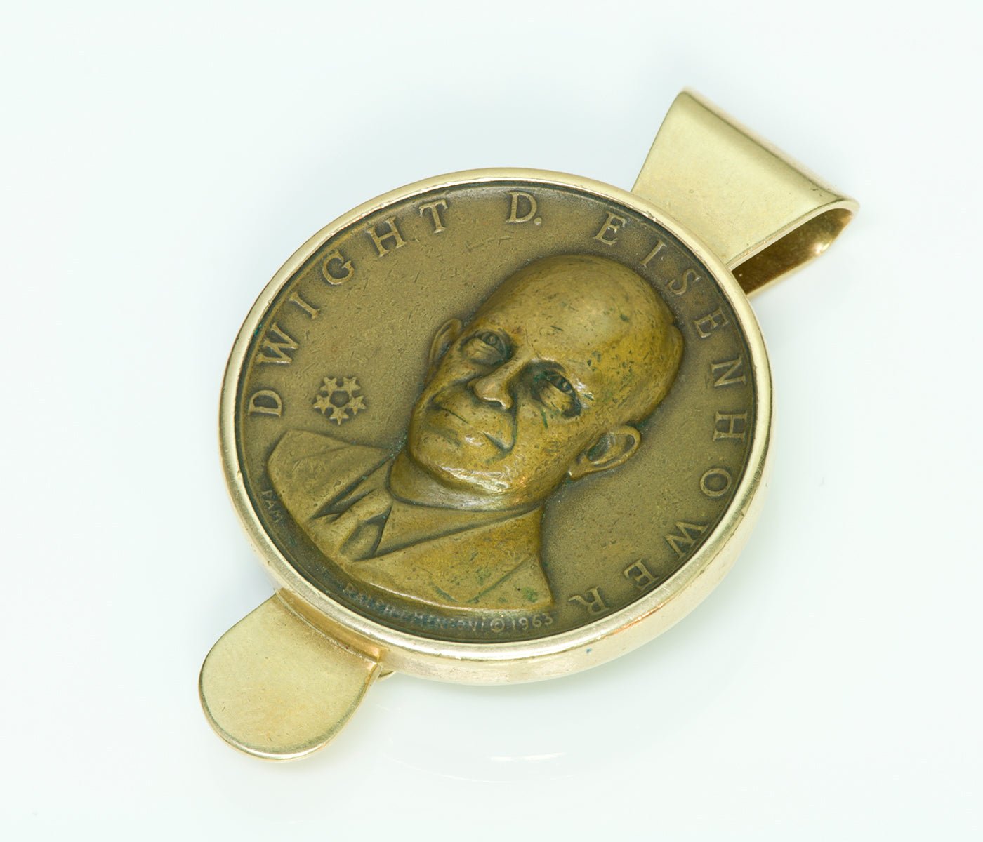 Tiffany & Co. Eisenhower Presidential Medallion Gold Money Clip