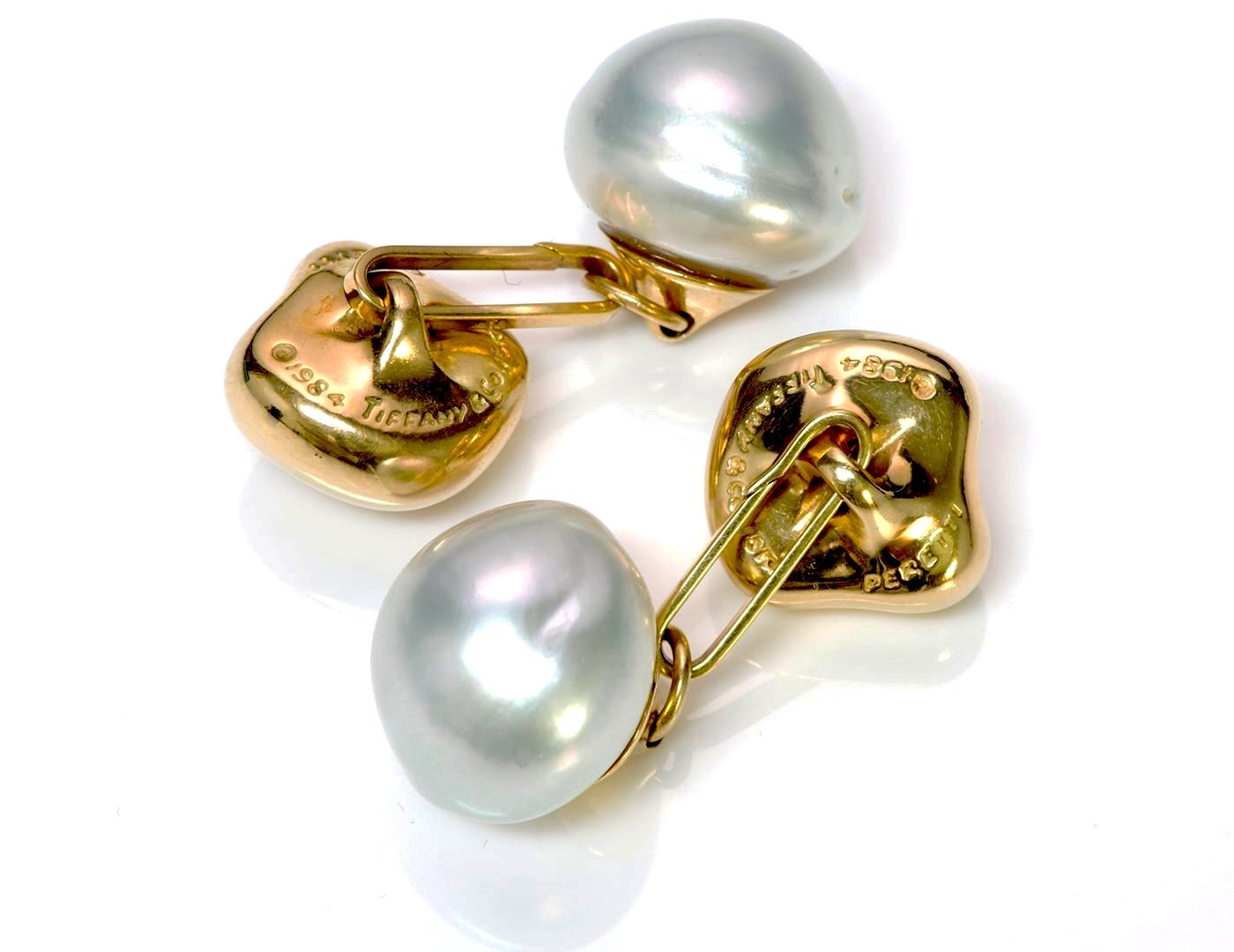 Tiffany & Co. Elsa Peretti Pearl Gold Cufflinks