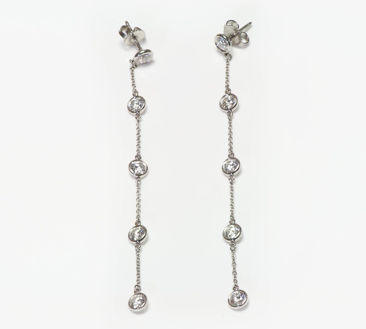 Tiffany & Co. Elsa Peretti Platinum Diamonds by the Yard Drop Dangle Earrings