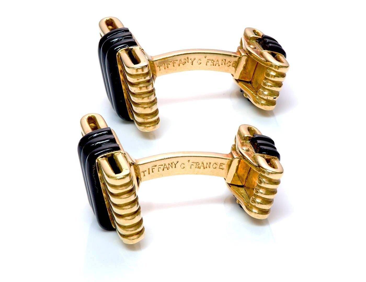 Tiffany & Co. France Gold Onyx Cufflinks