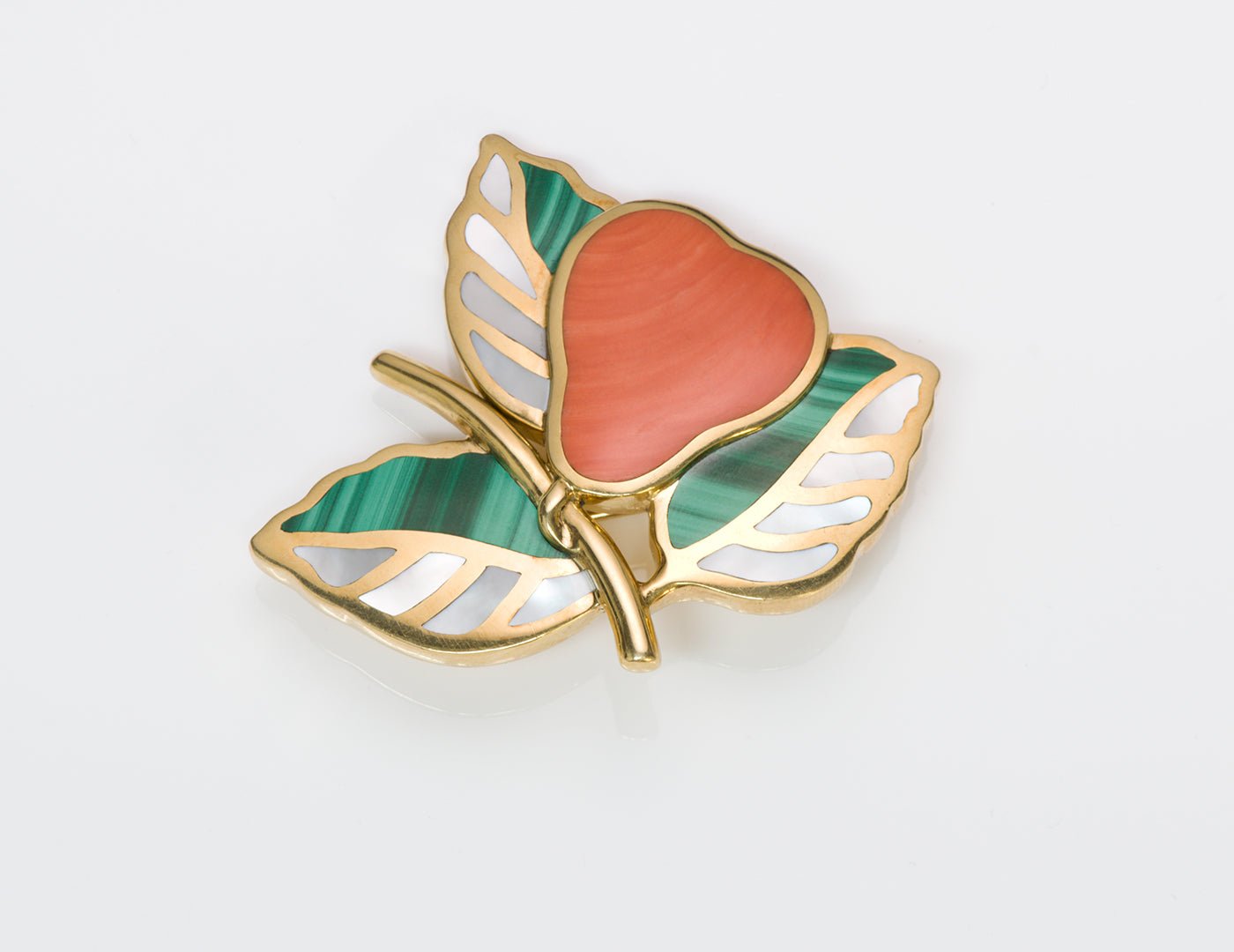 Tiffany & Co. Gold Coral Pear Brooch