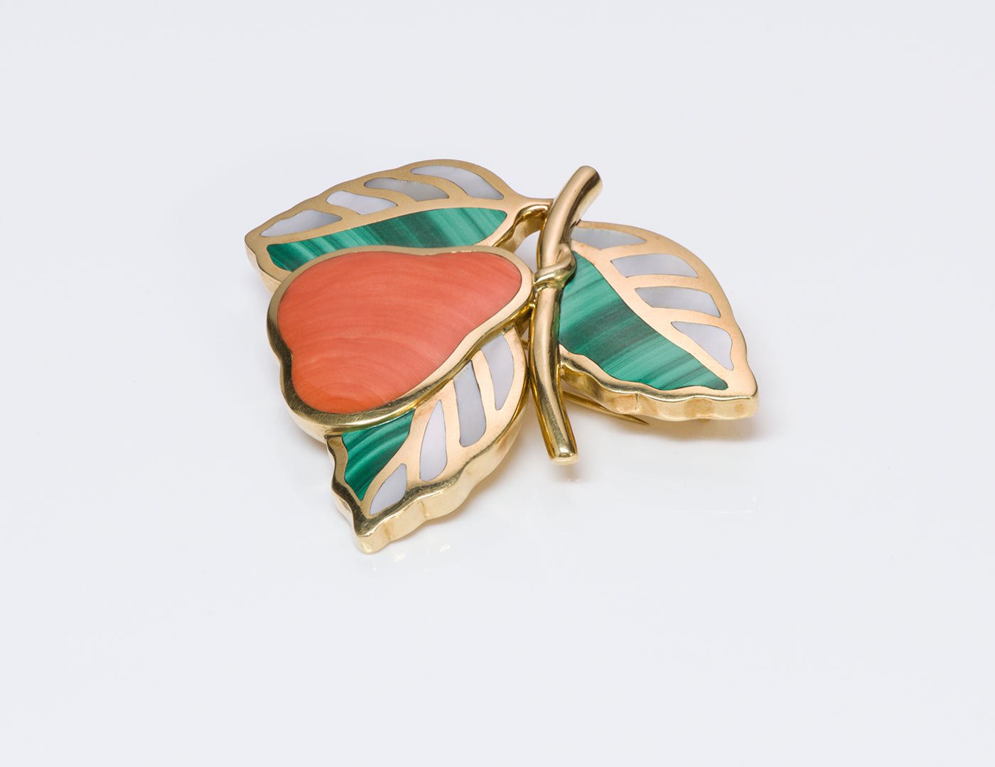 Tiffany & Co. Gold Coral Pear Brooch