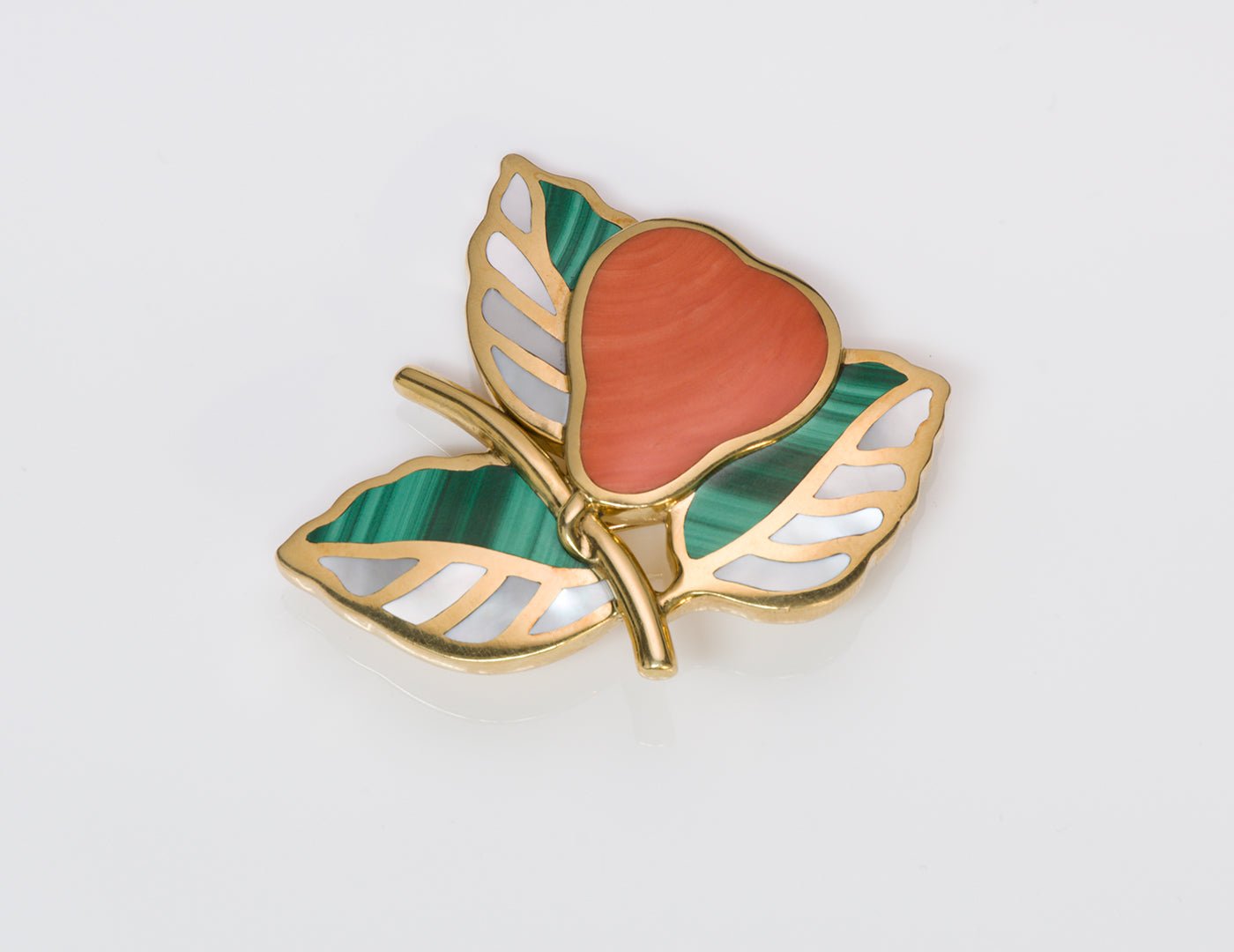 Tiffany & Co. Gold Coral Pear Brooch